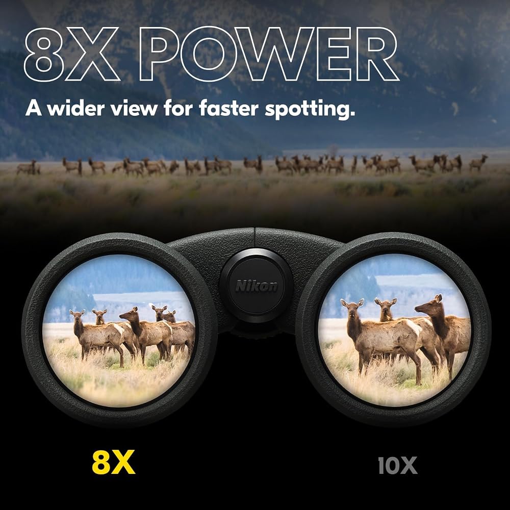Nikon PROSTAFF P3 8x42 Binoculars | Waterproof, Fogproof, Rubber-Clad Full-Frame Binoculars with Wide Field of View and Long Eye Relief | Official Nik