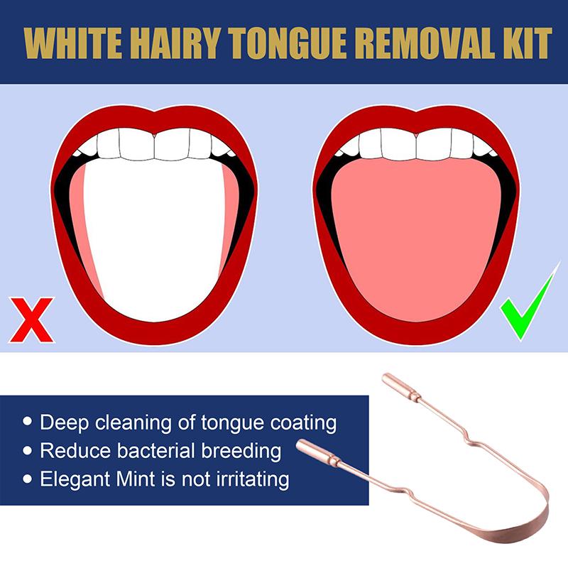 Pure Copper Tongue Scraper Oral Cleaner Brush Fresh Cleaning Hygiene Care Tools