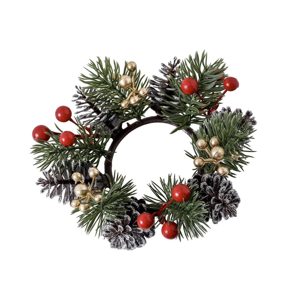 Рождественские подсвечники-венки Рождественские настольные центральные украшения Декор для столбовых свечей Винная бутылка Дверь Окно Стул