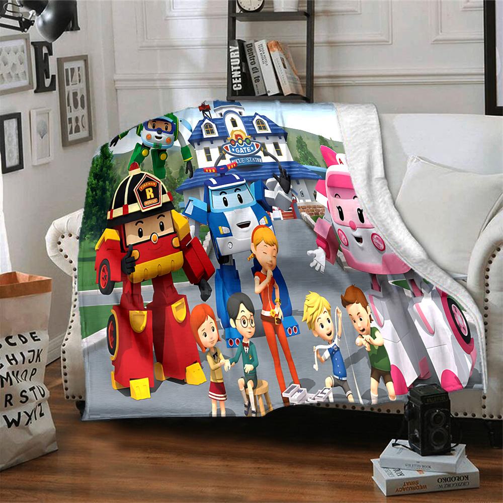 1pc Robots Vehicles flannel Blanket for Super Soft Cute Comfort Blanket for Travel Bedding Couch Sofa Blanket Y73060