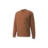 Winterized Crew Neck Sweatshirt with Logo Print and Fleece Lining Men Tops Light-Brown 846545-17