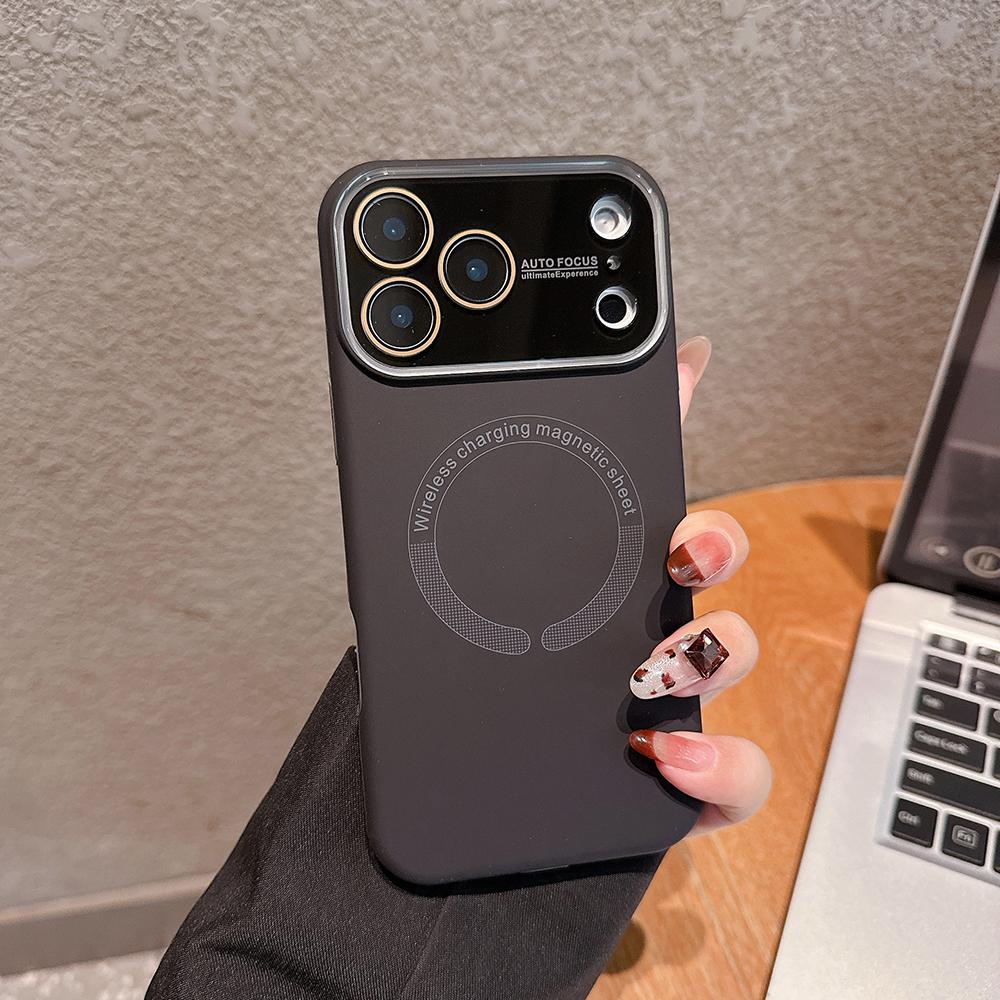 Жидкое Нано Матовое Стекло Для Чехла Magsafe Для iPhone 17 16 15 14 13 Pro Max Магнитная Беспроводная Зарядка Силиконовый Ударопрочный Чехол