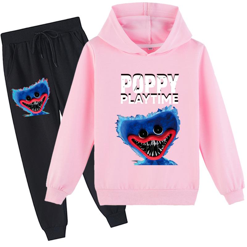 Детский комплект 3D с капюшоном Huggy Wuggy, пуловер, спортивный костюм Poppy Playtime, детский свитер + штаны