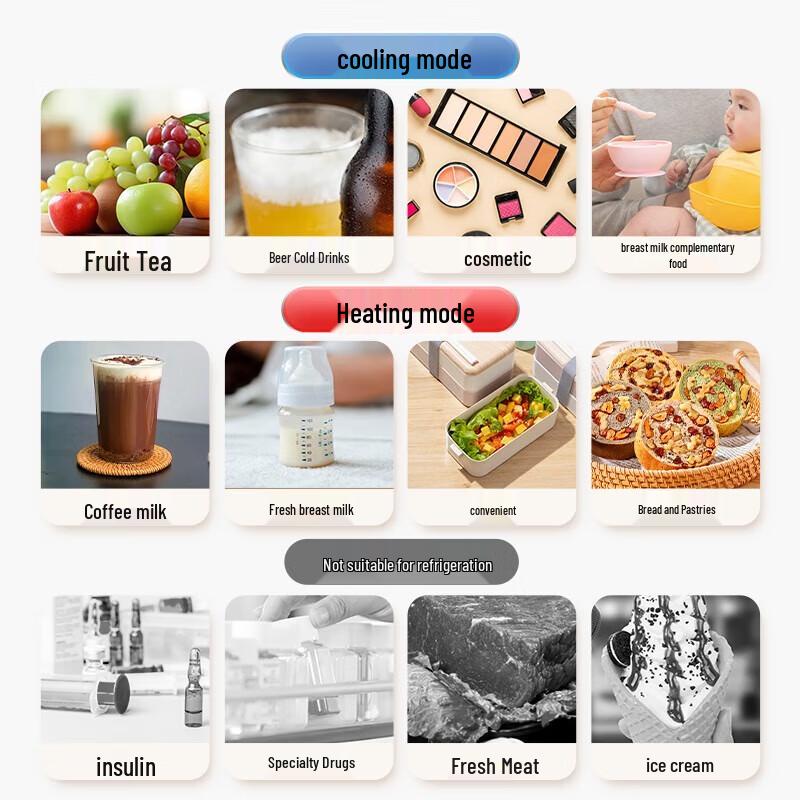 Midea Mini Portable Refrigerator with Cooling & Heating CN plug (adapter included)