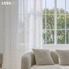 LOZUJOJU 10-30% затемняющий романтический свет, роскошный белый трехмерный плюшевый шар, прозрачная занавеска для гостиной, спальни, домашний декор