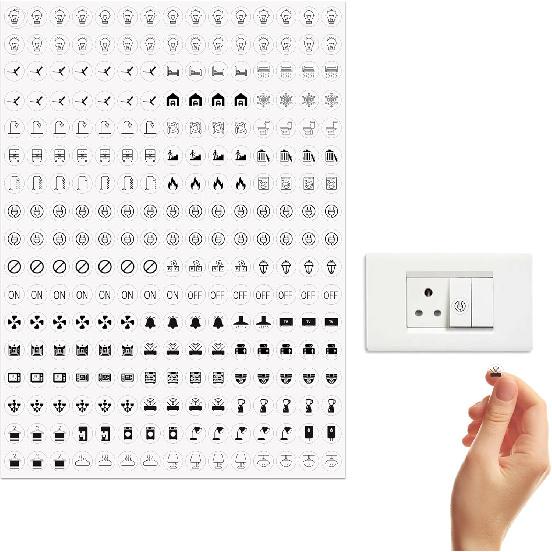 Switch Sticker Labels for Fan Light Controls, 255 Pieces, Clear, Home and Office Organization