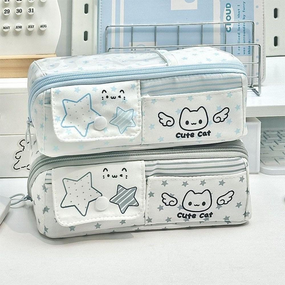 Large Capacity Pencil Case Multi Compartment Stationery Bag Portable Pencil Pouch  Gift