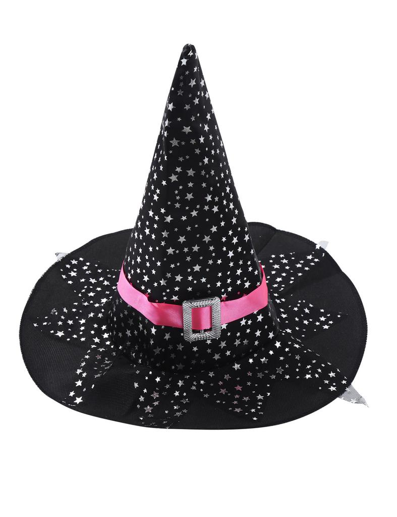 Kids Girls Witch Costume For Halloween Fancy Dress Up Dress With Pointed Hat Wand Candy Bag Set