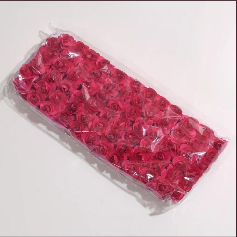 144 шт./упаковка сливовые розы маленькие бумажные цветы имитация цветка подарочная коробка конфет декоративная гирлянда ротанговый головной убор своими руками