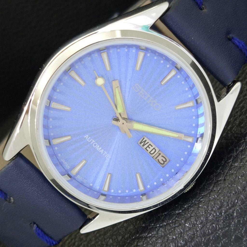 ВОССТАНОВЛЕННЫЕ МУЖСКИЕ ВИНТАЖНЫЕ ЧАСЫ SEIKO AUTOMATIC 6309A ЯПОНИЯ С СИНИМ ЦИФЕРБЛАТОМ a701724-5