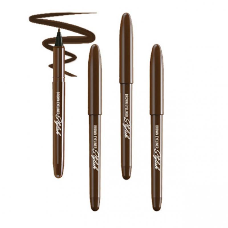 Daiso Стильная подводка-фломастер для глаз Коричневая