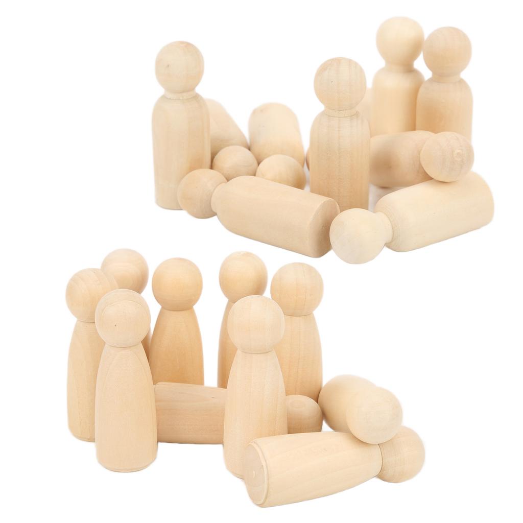 10 шт. Деревянные куклы-прищепки 75 мм 3,0 дюйма Безопасные без заусенцев Развивают навыки работы руками DIY аксессуары для украшения