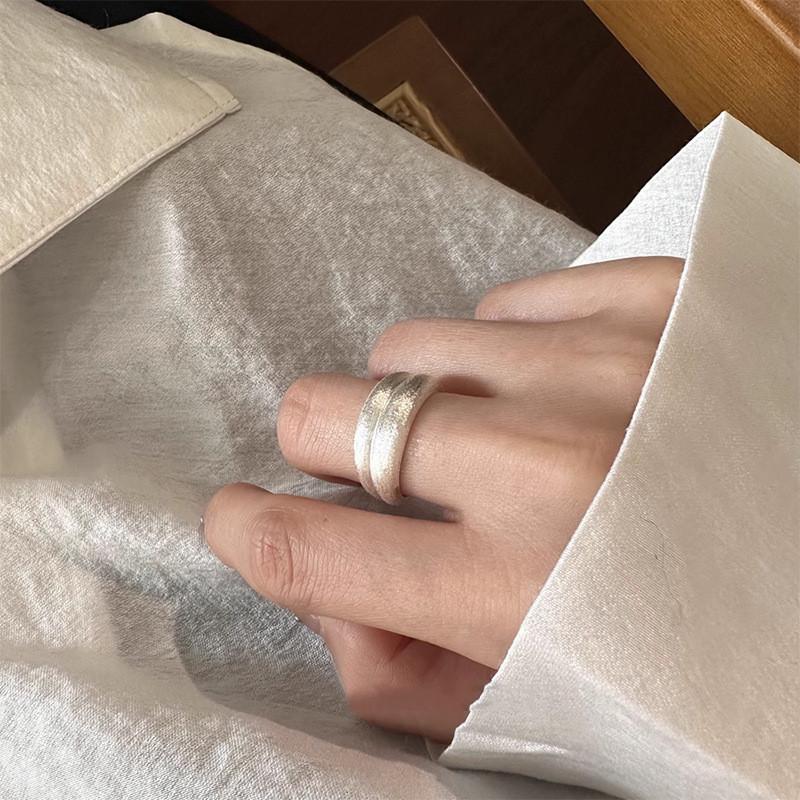 Ins Style Unique Geometric Copper Ring Designer Open Adjustable Band For Women