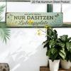 2D Flat Retro Aluminum Sign 15.7×3.94", Favorite Seat Warm Wall Art for Home Garden Porch, Perfect Decor & Gift