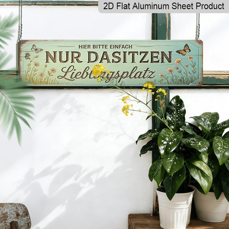 2D Flat Retro Aluminum Sign 15.7×3.94", Favorite Seat Warm Wall Art for Home Garden Porch, Perfect Decor & Gift