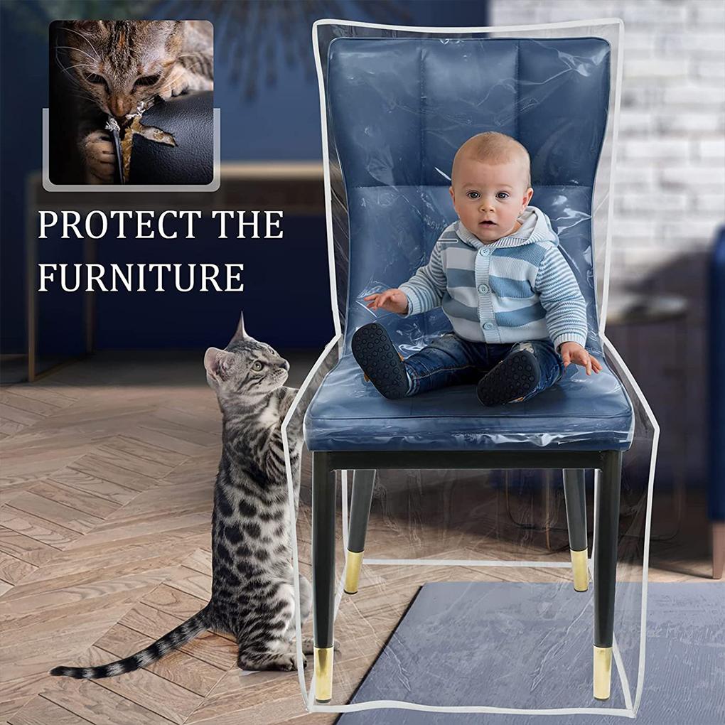 Transparent Color Full Cover Chair Cover Transparent PVC Dining Chair Dust Cover Waterproof