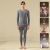 Men's and Women's Wool Silk Thermal Underwear Set with Mink Velvet Knee Pads - Warm Autumn Bottoming Shirt and Trousers
