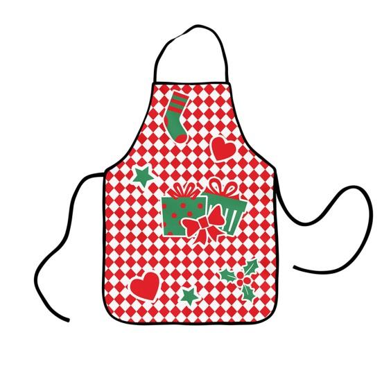 Рождественский фартук Праздничный фартук с принтом для готовки и сервировки Регулируемая шейная лямка Кухонный фартук для готовки, садоводства, официанта