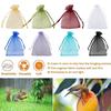 50Pcs Fruit Protection Bag Pest Contro Plants Anti-Bird Mesh Bags Grow Gardening Strawberry Grape Drawstring Bags Mesh Pouch