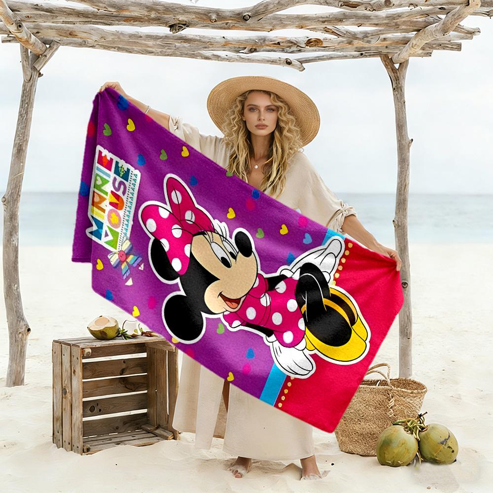 Minnie Mouse Party Decorations Beach Towel Super Soft & Absorbent Comfortable Lightweight Perfect for Traveling Yoga Camping and Swimming