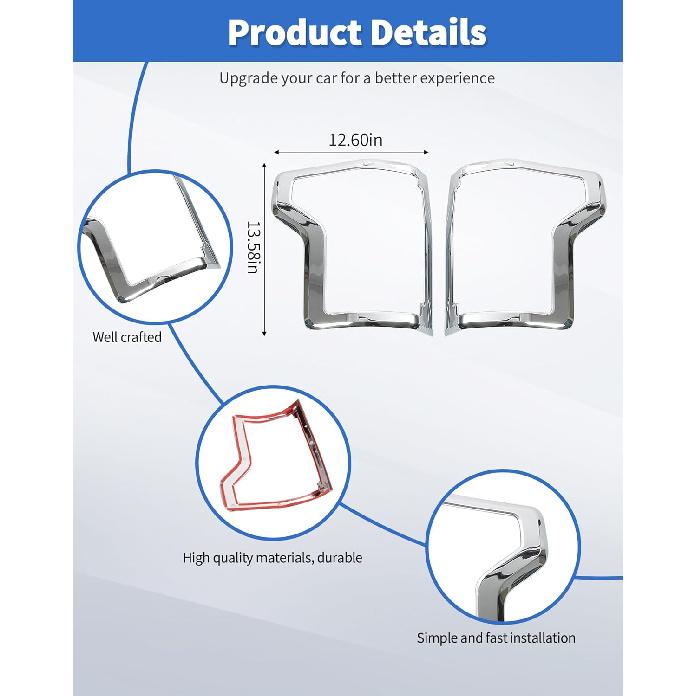 Rear Tail Light Trim Cover 2pcs Tail Light Lamp Cover Guard Trim Frame Compatible with Ford F150 2015-2020 Exterior Accessories Tail Lamp Shell