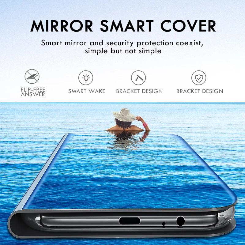 Зеркальные чехлы-книжки для Xiaomi Redmi Note 14 12 13 Pro Plus 12S 11S 11 10 Redmi 14C 13C 12C Ударопрочная жесткая задняя крышка из ПК
