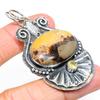Natural Septerian Stone, Citrine Gemstone 925 Sterling Silver Pendant 2.60" Z4p78