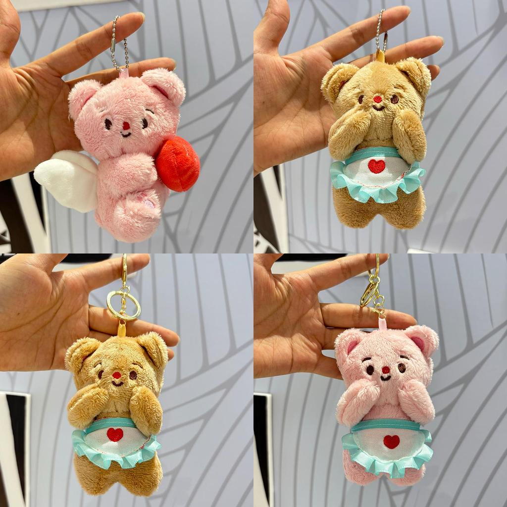 Очаровательный мультяшный брелок-плюшевая кукла «Медведь с маслом» для детей, из уютной ткани и с забавным дизайном