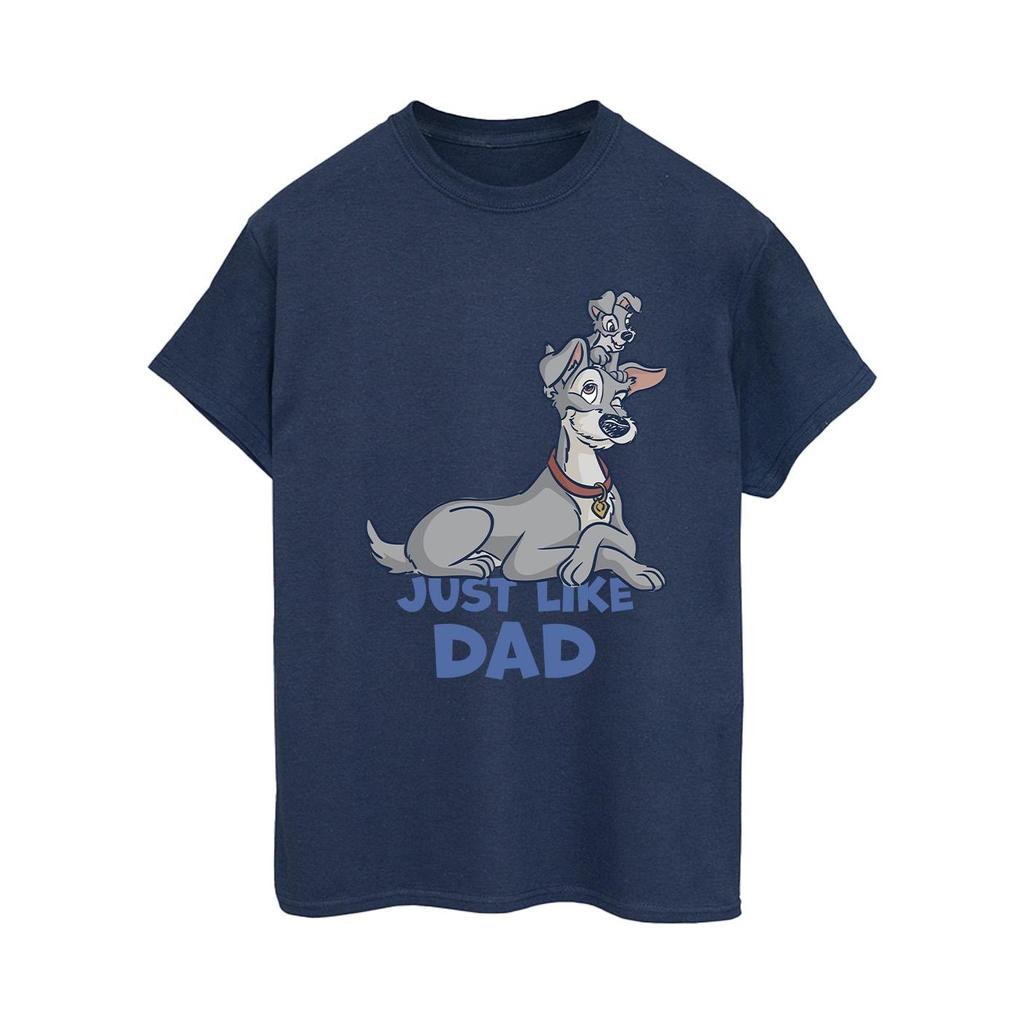Disney Womens/Ladies Lady And The Tramp Just Like Dad Cotton Boyfriend T-Shirt