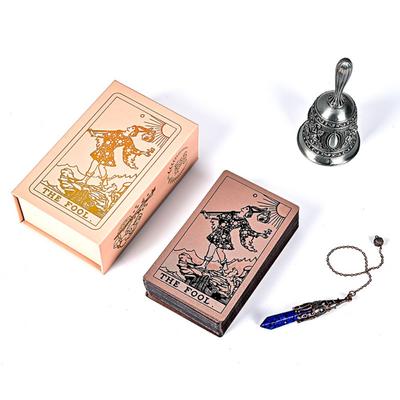 Карты Таро Гексаграмма из золотой фольги 12*7 см с узором розы, колода Таро Райдера из 78 карт, с бумажной инструкцией