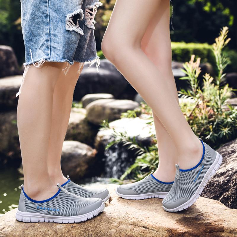 Модные летние мужские повседневные туфли мокасины дышащие сетчатые кроссовки женские быстросохнущие парные туфли размер 46 кроссовки для мужчин кроссовки