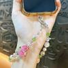 Pearl Crystal Bead Phone Strap Wrist Chain Mobile Phone Lanyard Cell Phone Chain New Year Gift