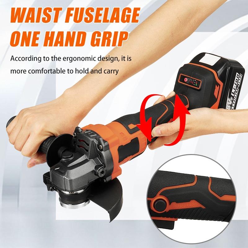 1600 Вт 388VF Бесщеточный аккумуляторный угловой шлифовальный станок для резки Электрическая шлифовальная машина 12000 об/мин, электроинструмент с аккумуляторами
