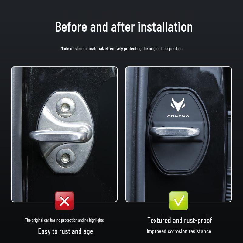 ARCFOX Alpha T5 Car Door Lock Silicone Protective Cover - Rust-Resistant, Shock-Absorbing, Dustproof Decorative Shield.