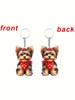 1 cute puppy keychain 2D acrylic animal keychain bag backpack pendant car key pendant dog mom dad pet enthusiast gift