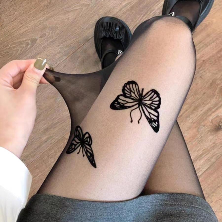 2024 Черные антизацепные чулки: Женские шелковые колготки Pure Desire Butterfly, идеально подходят для весны и осени.