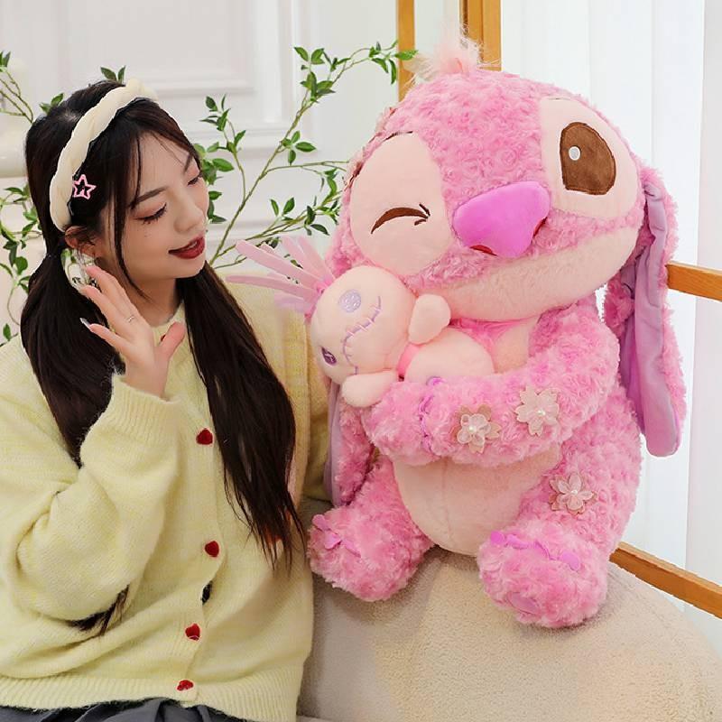 Rose Pink Plush Toy Stuffed Animal Doll Cartoon Decoration Kids Gift