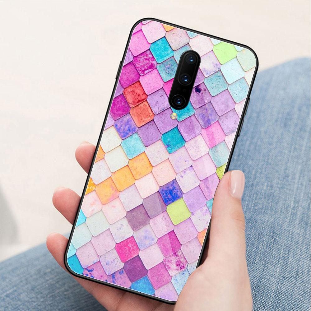 Чехол для Oneplus 7 Цветной квадратный чехол с задней крышкой из стекла coque для Oneplus 5t для Oneplus 1+ 5 6 Oneplus 6 6t 7 pro