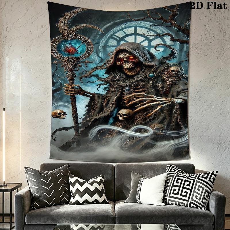 Dark Skull Tapestry Gothic Bedroom Decor Tapestry Background Cloth Fashion Print Atmospheric Background Cloth Homestay Soft Decoration Tapestry