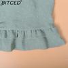 BITCED Женское весенне-летнее платье с V-образным вырезом, подчеркивающее талию, повседневное, для отпуска, с коротким рукавом, стройнящее