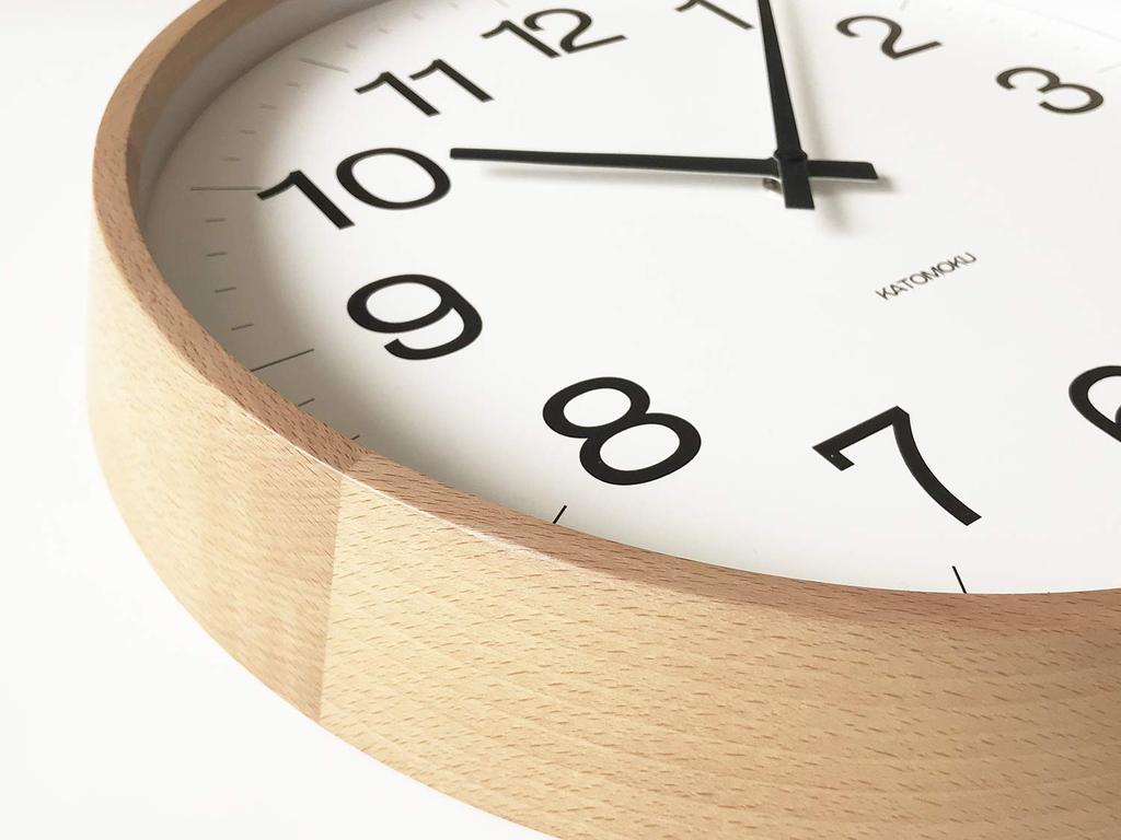KATOMOKU Muku Clock 16 LL Natural km-116NARCS 392mm