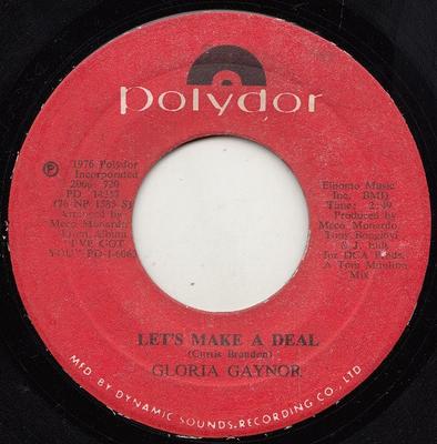7-дюймовая пластинка GLORIA GAYNOR - Let's Make A Deal / Let's Make Love 2066720 Polydor 1976 UK Soul/Funk б/у