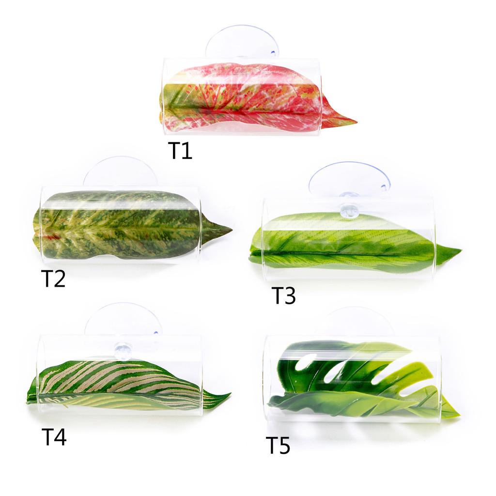 Силиконовый лист с присоской-туннелем для аквариумов, листья для отдыха, красочные растительные украшения для аквариумов, украшения