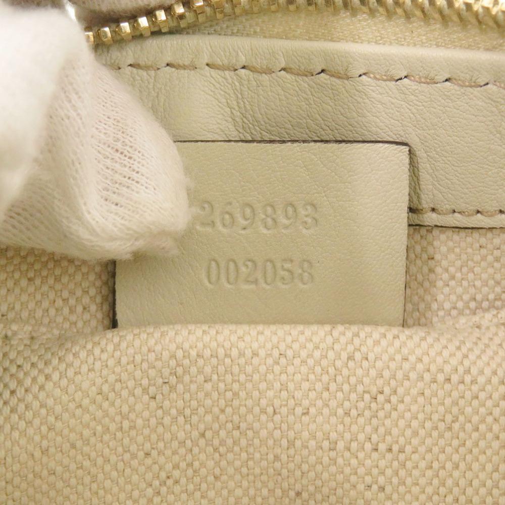 Used AUTHENTIC GUCCI 269893 Guccissima Shoulder Bag White Leather