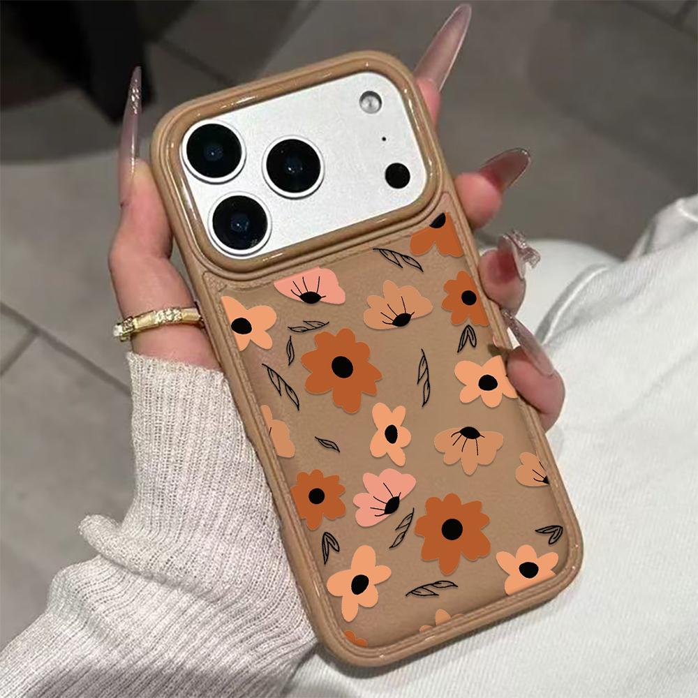 Чехол для телефона с цветами кофейного цвета для iPhone 17 17Air 16 15 Чехол для iPhone 11 13 12 14 Pro Max 16 15 14 Plus Чехол-накладка Funda