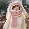 Women's Cute Plush Hat, Scarf, and Gloves Set with Big Rabbit Ears - Warm, Thickened Winter Accessories