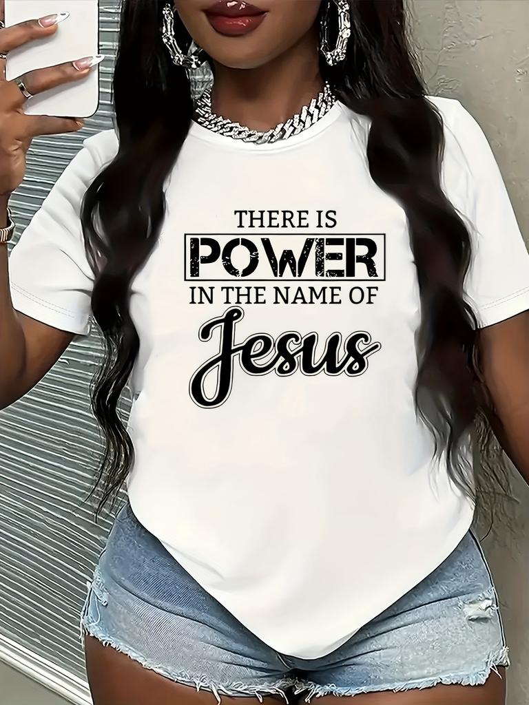 Fashionable Letter Cartoon Print Women'S Round Neck T-shirt  Simple Design Comfortable And Breathable Suitable For Daily Leisure