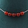 Stones and Minerals. Necklace 5 Beads Red Agate 8 Mm. Stainless Steel Chain Necklace Women Men. Customizable Size.