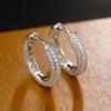 Luxury Women Silver Color Hoop Earrings Dazzling Micro Paved Cz Stone Versatile Female Accessories High Quality Wedding Jewelry