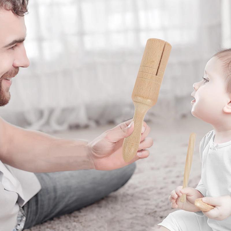 1pc Children Orff Instruments Wooden Single Sound Tube / Twin Tone Block Percussion Instrument Suitable For Beginners TMZ